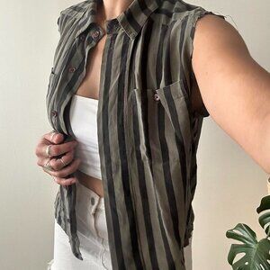 American Thrift Women's Black and Khaki Blouse